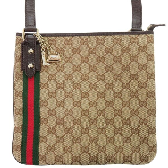GUCCI Authentic Cream Canvas Shoulder Bag - Picture 1 of 9